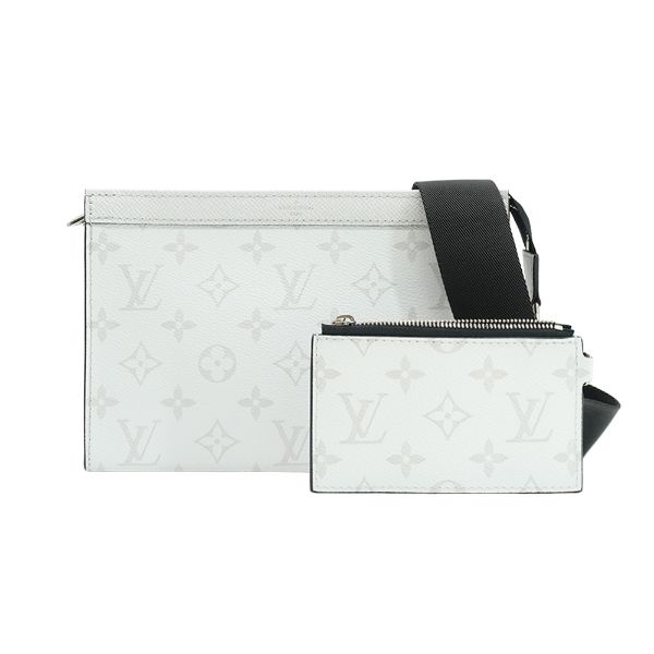 圖片 Louis Vuitton 展示品 Gaston Taïga牛皮拚帆布斜背包(M30935-白)