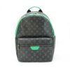 圖片 Louis Vuitton Discovery Backpack PM 老花帆布拚綠色帆布後背包(M25887-黑灰)