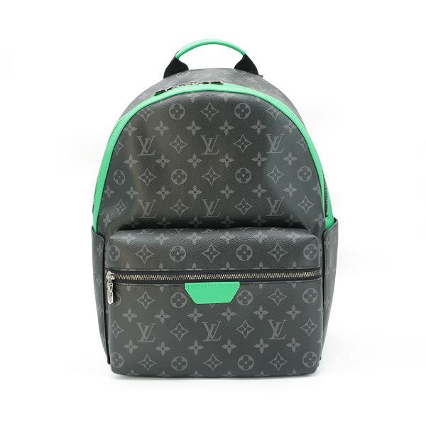 圖片 Louis Vuitton Discovery Backpack PM 老花帆布拚綠色帆布後背包(M25887-黑灰)