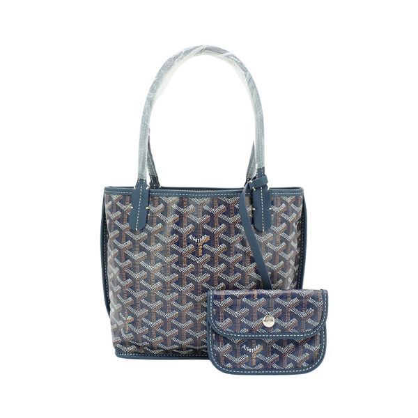 圖片 Goyard Anjou Mini Bag 雙面用手提購物包(深藍)
