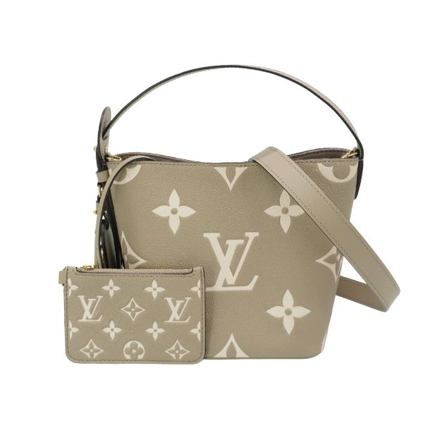 圖片 Louis Vuitton All In BB 壓花粒面牛皮二用水桶包(M13045-斑鳩灰/奶油色)