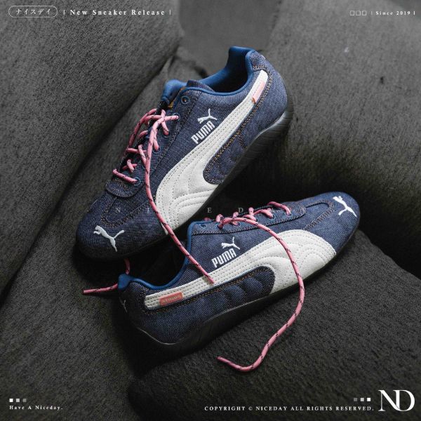 NICEDAY 代購 Atmos X PUMA SPEEDCAT 牛仔丹寧 白色 焦糖皮革 女鞋 406918-01