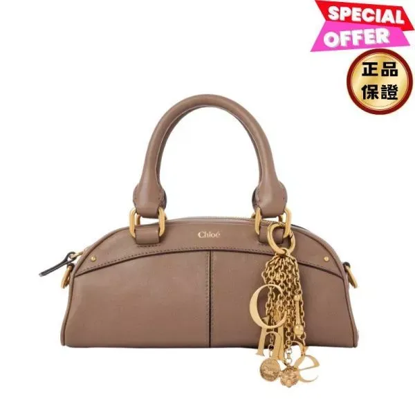 圖片 Chloe 小款柔軟小牛皮 Bowling 保齡球包 Deep Taupe 深太妃糖色