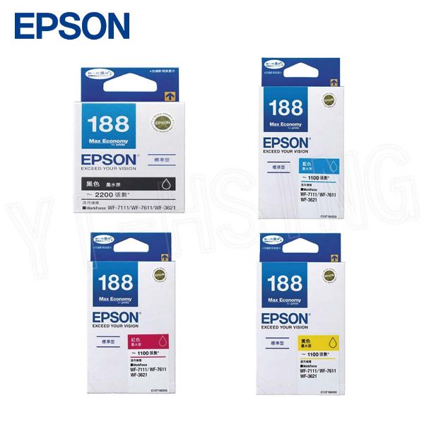 圖片 EPSON T188 原廠墨水匣 四色 適用 WF-3621/WF-7111/WF-7611