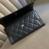 圖片 Chanel 黑金羊皮boy信封長夾