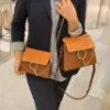 圖片 Chloe 小款 Faye 麂皮小牛皮金鍊斜背包 焦糖色