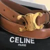 圖片 Celine 45AK93 女款平滑小牛皮 Triomphe 凱旋門 2.5 公分寬腰帶 古銅色 70公分