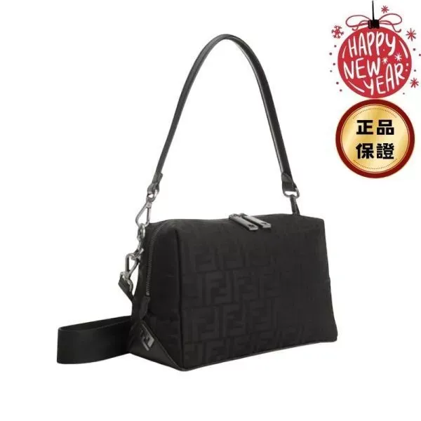 圖片 Fendi 7VA672 Lui 中型 FF 尼龍皮革包 黑色