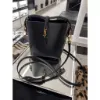 圖片 Saint Laurent 765870 LE 37 迷你亮面皮革水桶包 黑色