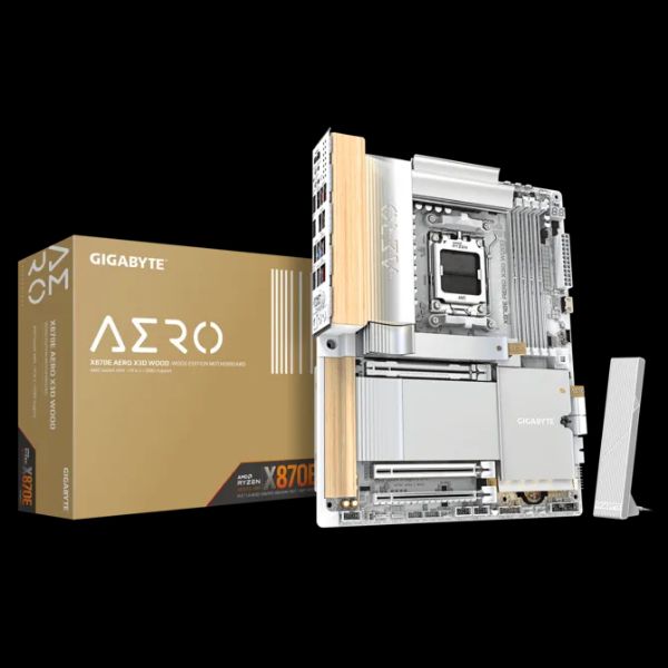 圖片 技嘉 X870E AERO X3D WOOD(木質美學)(ATX/2*LAN5G+Wi-Fi 7/註五年)16+2+2相