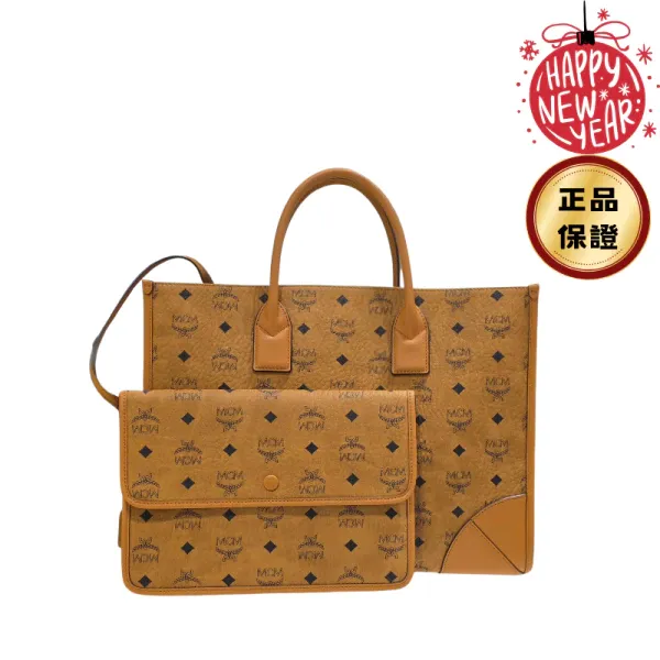 圖片 MCM Munchen Visetos 大款子母包托特包 棕色【新年限時特賣】