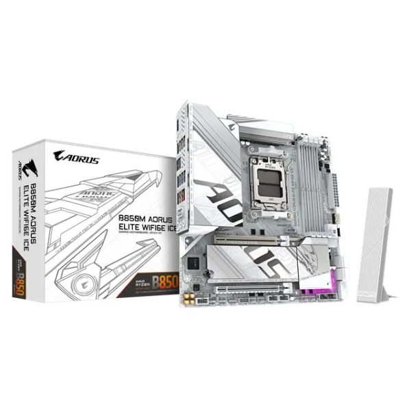 圖片 技嘉 B850M AORUS ELITE WIFI6E ICE(白)(M-ATX/LAN2.5G+無線)12+2+2相 