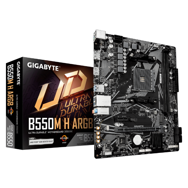 圖片 技嘉 B550M H ARGB(M-ATX/LAN 1Gb/註四年/2dimm)4+2相供電