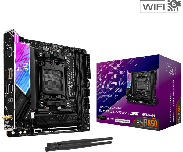 圖片 華擎 B850I LIGHTNING WIFI(Mini-ITX/Killer2.5G+無線/註五年)10+1+1相