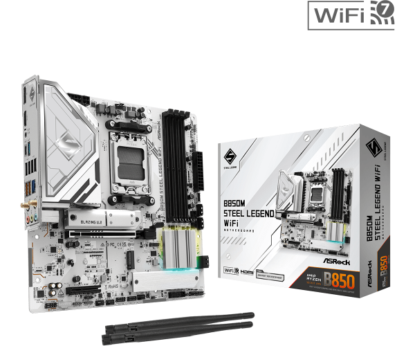 圖片 華擎 B850M Steel Legend WiFi(M-ATX/LAN2.5G+Wi-Fi 7/註五年)12+2+1 相供電