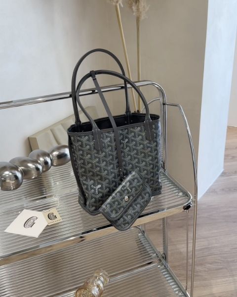 圖片 【GOYARD】ANJOU 迷你托特包 灰色