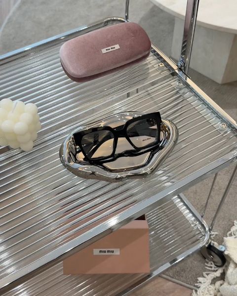 圖片 【MIUMIU】OMU04方形平光眼鏡 黑色