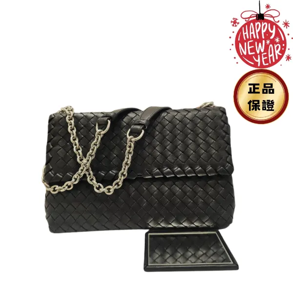 圖片 Bottega Veneta 386498 Olimpia 納帕皮革包 黑色