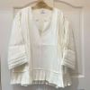 圖片 Hermes 奶油白裙邊七分袖上衣