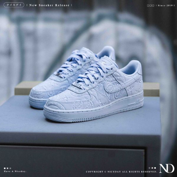 NICEDAY 現貨 Nike Air Force 1 腰果花 變形蟲 藍 淺藍 天空藍 IQ1259-400