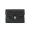 圖片 Chanel 粒紋牛皮淡金釦雙層卡包/零錢包(AP0220-黑)