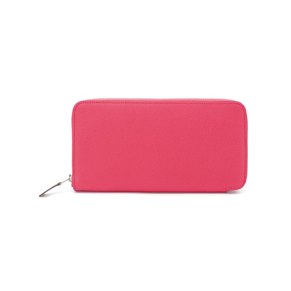 圖片 Hermes Silk In Epsom牛皮條紋圖騰絲巾長夾(6極致玫瑰粉)