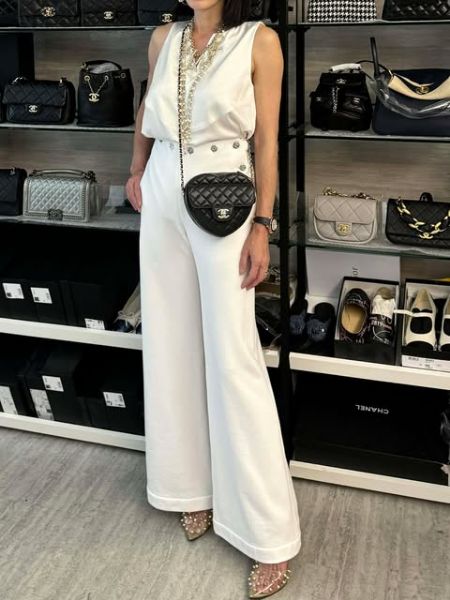 圖片 Chanel 2024 coco beach白色硬幣長褲