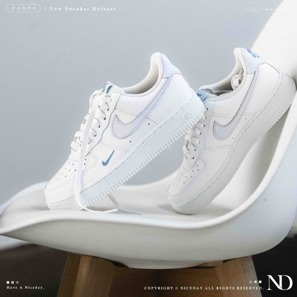 NICEDAY 現貨 Nike Air Force 1 奶白 蘇打 優格 寶寶藍 荔枝皮 藍勾 女款 HV2511-100