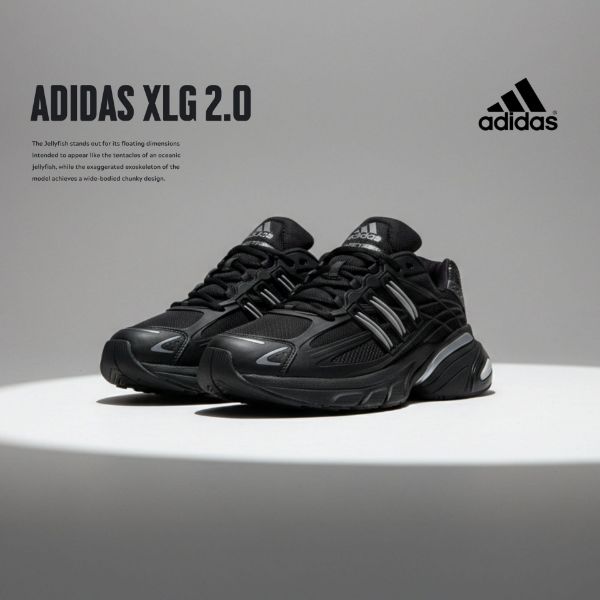 NICEDAY 代購 Adidas XLG 2.0 機甲鞋 黑 黑魂 純黑 全黑 復古 未來 菲董平替 HQ7555