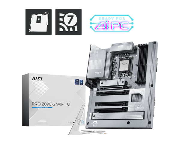 圖片 微星 PRO Z890-S WIFI PZ 背插(ATX/LAN 2.5Gb+Wi-Fi 7/銀)12+1+1+1相