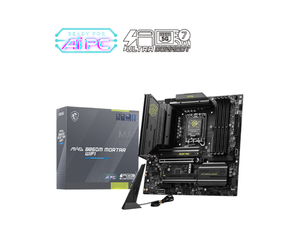 圖片 微星 MAG B860M MORTAR WIFI(M-ATX/Intel 5G+Wi-Fi 7/註五年)12+1+1+1相