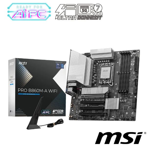 圖片 微星 PRO B860M-A WIFI(M-ATX/LAN 5G+Wi-Fi 7/註四年)12+1+1+1相