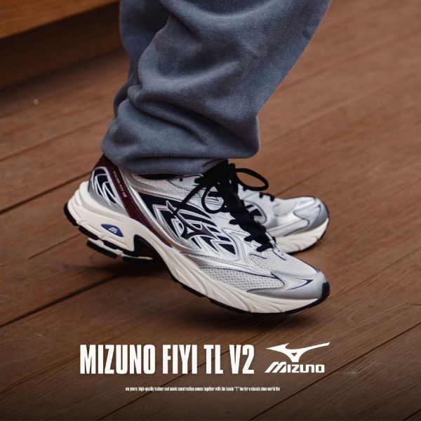 NICEDAY 代購 Mizuno FIYI V2 銀 米白銀 復古 機能 米白 銀黑 慢跑 D1GH241515