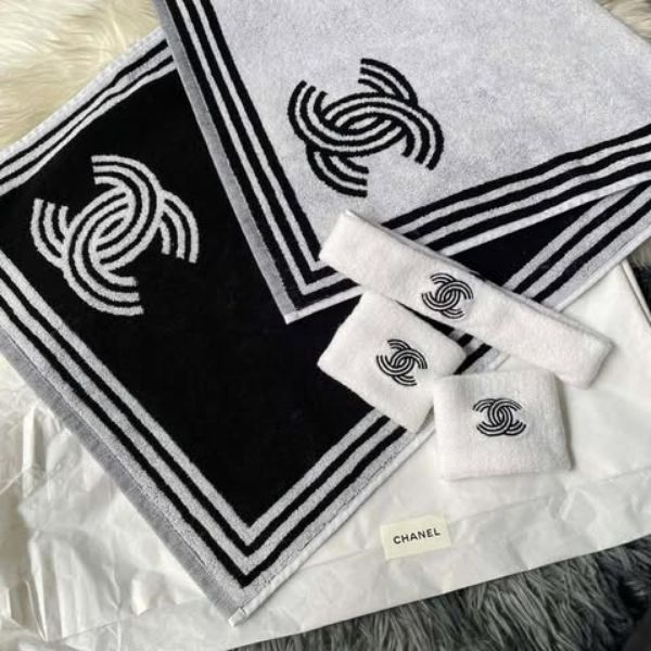 圖片 Chanel 三件套 毛巾雙面不同色/髮帶/護腕