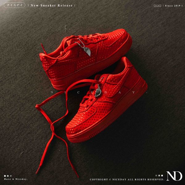 NICEDAY 代購 Nike Air Force 1 情人節 愛心 2026 限定 滿版 心 紅色 男款 IB6836-600