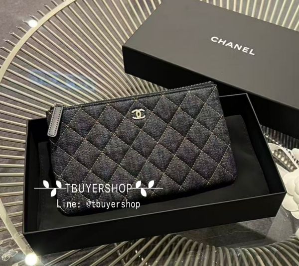 圖片 Chanel 26P 牛仔格紋手拿包 洗漱包
