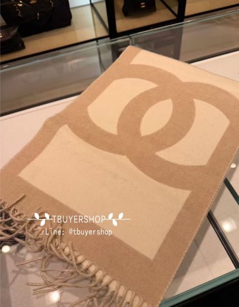 圖片 Chanel 26p 米白 雙面圍巾