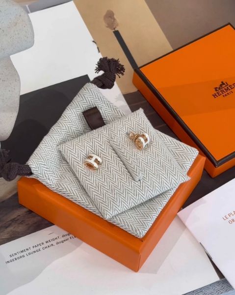 圖片 【HERMES】MINI POP H 耳環 白色