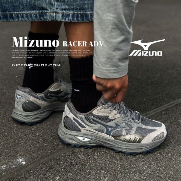 NICEDAY 代購 MIZUNO Racer ADV 美津濃 礫石灰 鐵灰 灰 灰銀 復古 慢跑鞋 機能 D1GH241204