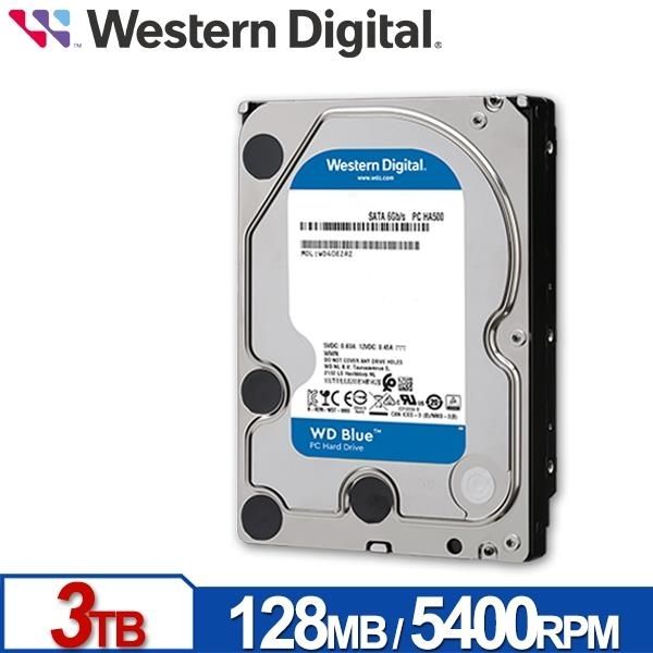 圖片 WD 3TB【藍標】(128M/5400轉/3年保) (WD30EZZX)