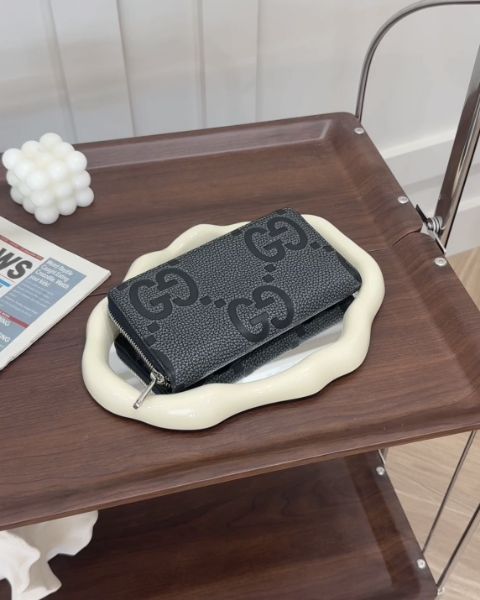 圖片 【GUCCI】MAXI GG 拉鍊長夾 深灰拼黑色