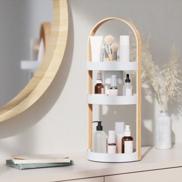 圖片 umbra｜BELLWOOD 貝爾伍德收納架 化妝品筆刷收納擺飾 白色