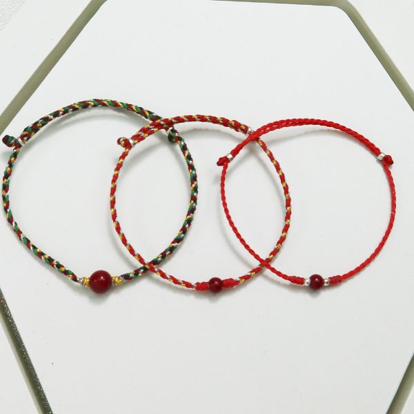 圖片 【水晶蠟繩系列】硃砂 犯太歲x沖太歲 避邪x保平安x守護蠟繩手鍊