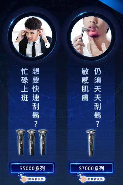圖片 PHILIPS 飛利浦官方直營 全新AI 5系列電動刮鬍刀/電鬍刀 S5880/20(電動刮鬍刀/刮鬍刀)父親節 送禮 推薦 88節
