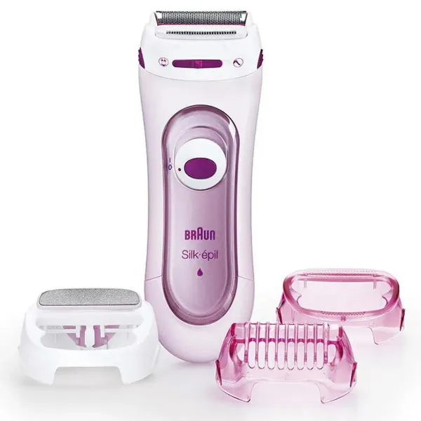 圖片 BRAUN 百靈電動除毛刀/粉 美體修容刀(電池式、全機防水)