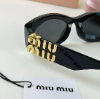 圖片 MIU MIU經典橢圓 黑金墨鏡