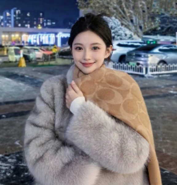 圖片 COACH 長款 流蘇 山羊絨 絨線 圍巾