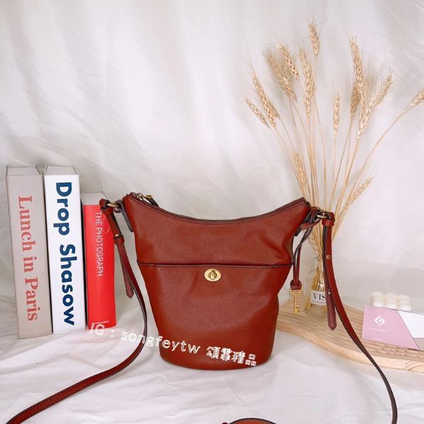 圖片 Fossil 牛皮小水桶 肩背包 斜背包