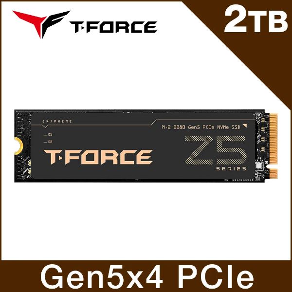 圖片 十銓 T-ForceZ540黑武士(石墨烯)2TB/Gen5/讀12400/寫11800/DRAM快取【五年保】