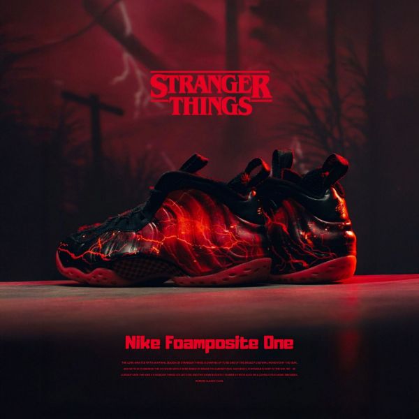 NICEDAY 代購 Stranger Things x Nike Air Foamposite One 怪奇物語 紅 紅黑 黑紅 閃電 怪物 IR7336-001